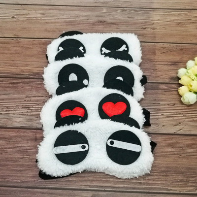 Creative Expression Cute Panda Eye Mask Plush Sleeping Eye Mask Rest Blackout Eye Protection Blackout Eye Protection Eye Shield Wholesale