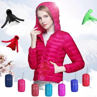 2021 New Lightweight down Jacket Women's Hooded off-Season Clearance Korean Style Short Women's White Duck down Lightweight Women's Clothing