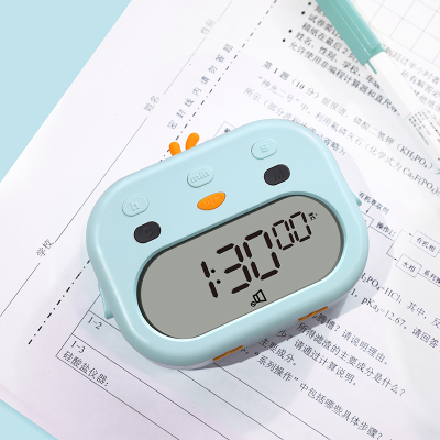 Cute Mute Pudding Timer Student Exam Cartoon Electronic Timer with Vibration Alarm Clock