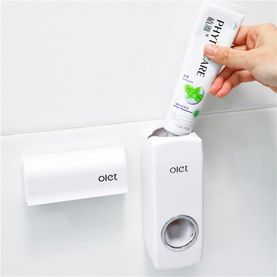 Automatic Toothpaste Dispenser with 5-Bit Toothbrush Holder Sanitary Toothpaste Squeezer Five-Bit Toothbrush Hanger Washing Set