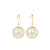 Japanese and Korean Dongdaemun Simple Graceful Rhinestone Pearl Ear Hook Earrings Short Geometric Hollow Circle Earrings Eardrops