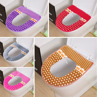 Velcro Plush Toilet Mat Thickened Universal Toilet Seat Cover Winter Toilet Seat Cover Large Toilet Seat Toilet Cushion