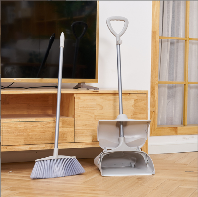Windproof Dustpan with Broom Garbage Shovel Broom Plastic Set Hotel Commercial Foldable Combination Set with Handle