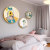 round Children's Room Bedroom Cartoon Girls' Pattern Decorative Painting Light Luxury Crystal Porcelain Craft Creative Mural Hanging Painting