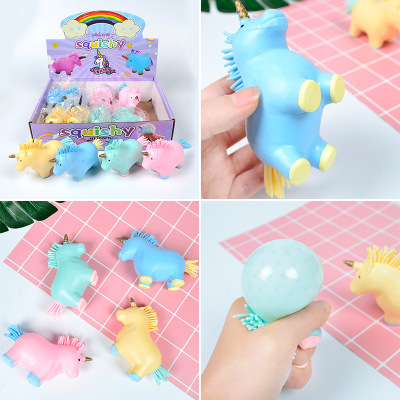 Creative Macaron Color Unicorn Vent Ball Grape Ball Vent Hand Pinch Grape Ball Squeezing Toy Decompression Water Ball