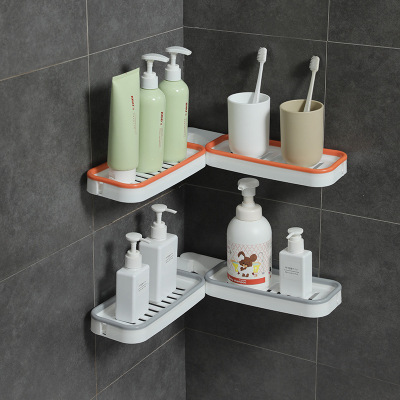 Bathroom Punch-Free Foldable Corner Shelf Wash Basin Wall-Mounted Draining Storage Rack Soap Box Holder