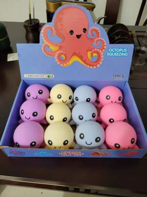Cross-Border Hot Cute Octopus Squeezing Toy Flour Water Beads Stress Relief Toy Factory Direct Sales Wholesale