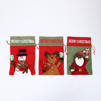 Christmas Large Christmas Socks Old Man Snowman Gift Bag Christmas Eve Fruit Packing Box Candy Apple Bag Gift