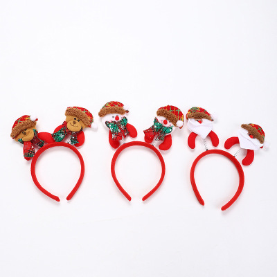 2021 Christmas Gift Cartoon Cute Scottish Bear Headband Head Buckle Christmas Party Supplies Decorations