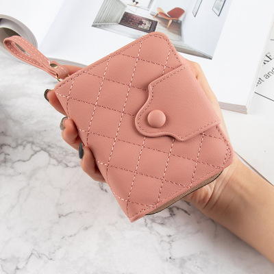 Wallet Women's Short New Multi-Functional Multiple Card Slots Buckle Anti-Degaussing Simple Coin Purse Women's Foreign Trade Card Holder Women