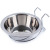 New Stainless Steel Bowl for Pet Single Bowl Dog Cage Hanging Fixed Dog Basin Dog Bowl Cat Universal Large, Medium and Small Size