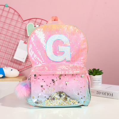 Factory Direct Sales Travel Leisure Bag Popular Sequin Computer Backpack Cartoon Cute Middle School Student Backpack