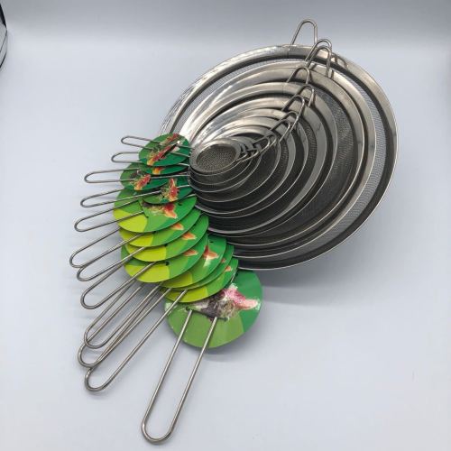 Stainless Steel Wide-Brimmed Filter Fried Mesh Oil Strainer Flour Sieve Fine Sieve Soy Milk Filter Screen Oil Separator