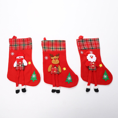 Christmas Gift Socks Pendant Elderly Large Elk Christmas Decoration Gift Bag Candy Bag Christmas Pendant Supplies