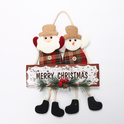 Christmas gift Decorations Window Scene Layout Creative Elderly Snowman Pendant Christmas Garland Door Hanging Ornaments