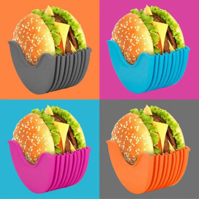 Burger Buddy Hamburger Fixed Box Anti-Drop Retractable Clip Touch-Free Food Hamburger Box Donut Box