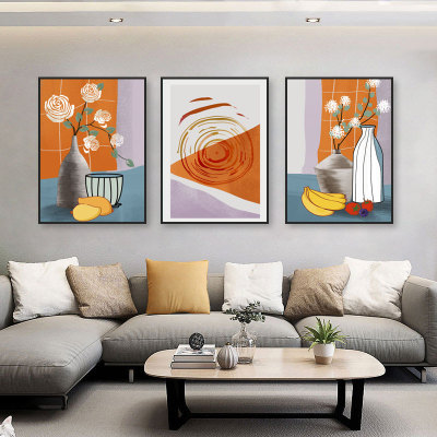 Nordic Retro Artistic Style Living Room Decoration Combined Decoration Oil Painting Room Hotel Decoration Mural Hanging Painting