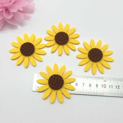 DIY Non-Woven Sunflower SUNFLOWER Ornament Accessories Barrettes Hair Ring Cloth Sticker