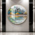 Living Room Light Luxury Chinese round Ink Painting Landscape Pattern Decorative Painting Hotel Study Wall Painting Mural Crystal Porcelain Painting