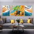 Hand Painted Style Sunflower Flower Pattern Oil Painting Canvas Painting Living Room and Hotel Triptych Decorative Wall Painting Mural
