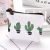 New Creative Canvas Coin Purse Triangle Cactus Coin Bag Key Earphone Data Cable Storage Bag