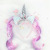 Cross-Border Children's Unicorn Headband Colorful Wig Wavy Pony Wig Hair Hoop Holiday Party Dress up Hair Accessories