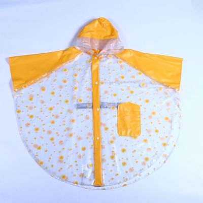 Factory Direct Sales a Large Number of Spot Korean Cartoon Printed One-Piece Raincoat Foreign Trade Windproof Children's Raincoat with Buckle