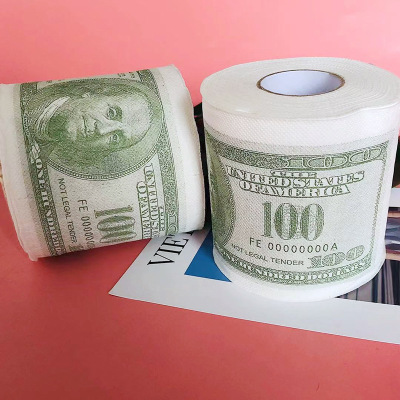 Printed Roll Paper USD Calico Paper Banknote Toilet Paper Personalized Creative Home Toilet Paper Web Colored Napkin