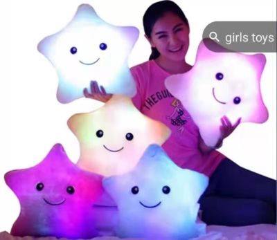 Colorful Luminous Five-Pointed Star Pillow Plush Toy Valentine's Day Girlfriend Gift Decoration Ornament Company Gift