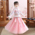 Hanfu Girls' Winter Tang Costume Han Costume Chinese Style Children's Ancient Costume Thickened Girls' New Year Clothes Velvet Skirt Winter Clothes