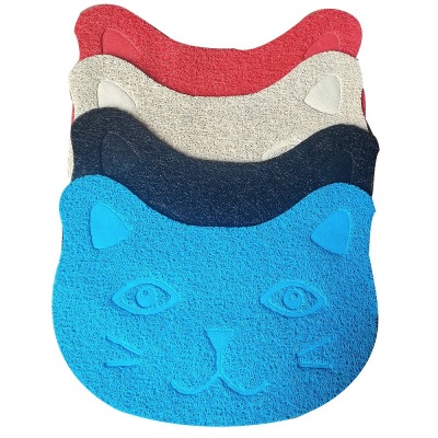 Supply Small Cute Cat Litter Pad PVC Spray Silk Pet Placemat Cat Door Mat Skid Pad Prevent Cat Litter