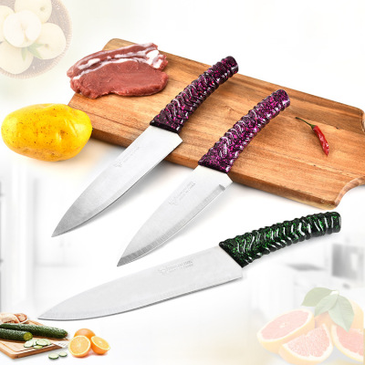 Factory Direct Sales New Non-Slip Handle Chef Knife Stainless Steel Kitchen Knife Fruit Slicing Knife Universal Knife