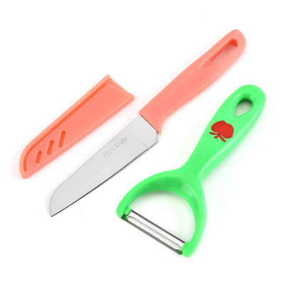 Factory Direct Sales SST Fruit Knife 2-Piece Fruit Knife Tools for Cutting Fruit Peler Two-Piece Wholesale