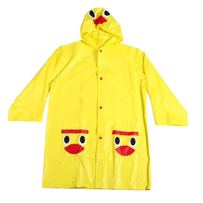 Factory Direct Sales 2019 Korean Style Cute Cartoon Printed Hooded Windproof Buckle Children Raincoat in Stock Wholesale