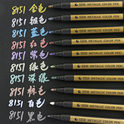 STA 10 Colors Metal Marker Pen Painting Pen DIY Album Hand Account Writing Pen Water-Based Odorless