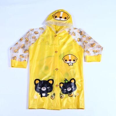 Korean Style Kawaii Children's Raincoat Cute Cartoon One-Piece Raincoat Baby Raincoat Student Poncho