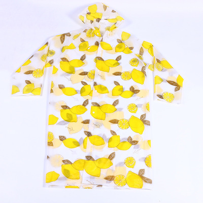 Factory Direct Sales Non-Disposable Transparent Fashion Environmental Protection Raincoat Cartoon Bright Color Travel Lightweight Adult Raincoat