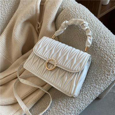 Popular Pleated Handbag New Bags Women's Fashion Small Square Bag Special-Interest Shoulder Bag Crossbody Women