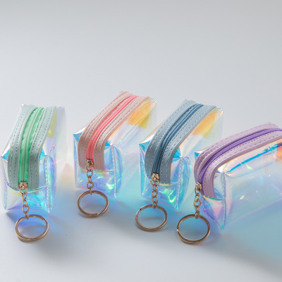 New Korean Style Color Transparent Change Small Bookbag Mini Cute Key Earphone Bag Spot Hot Sale