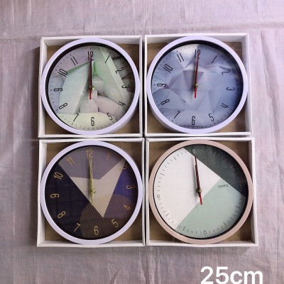 10-Inch Wall Clock 25cm Plastic Display Box Minimalist Creative Quartz Wall Clocks