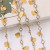 Gold Love Heart Pendant Chain Rhinestone O-Shaped Chain DIY Fashion Jewelry Chain Accessory Material