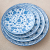 Tableware Bowl and Plates Set Household Japanese Style Ceramic Bowl Plate and Bowl Plate Blue and White Porcelain Tableware Classical Orchid