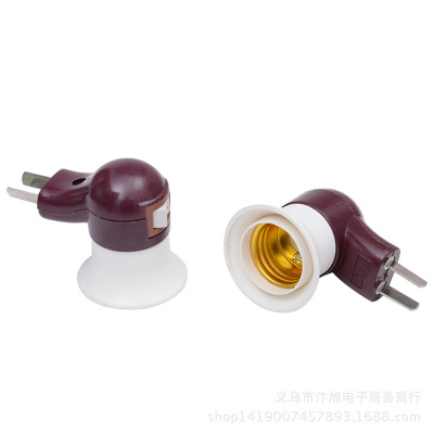 Factory Supply Wall Plug-in Type with Switch E27 Screw Lamp Holder Plastic Switch Lamp Holders Batch