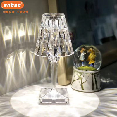 Crystal Diamond Table Lamp Bedroom Girl Italian Bedside Lamp Advanced Ambience Light Plug-in Creative Atmosphere Gift