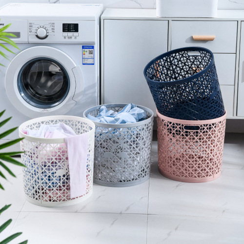 New Large Laundry Basket Metal Hollow Color round Household Laundry Basket Toy Storage Bucket storage Basket Wholesale