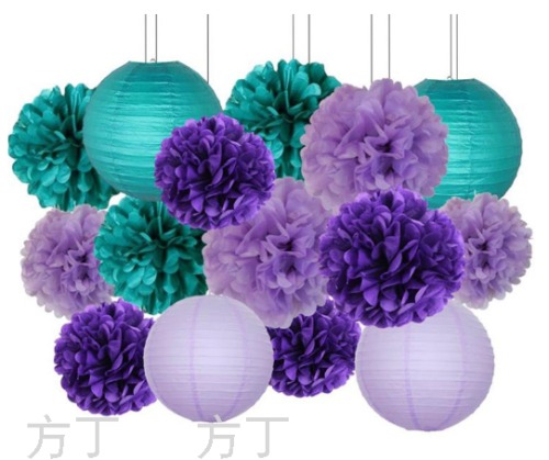 Amazon Mermaid Theme Birthday Pull Flag Party Balloon Paper Lantern Flower Ball Party Supplies Birthday set