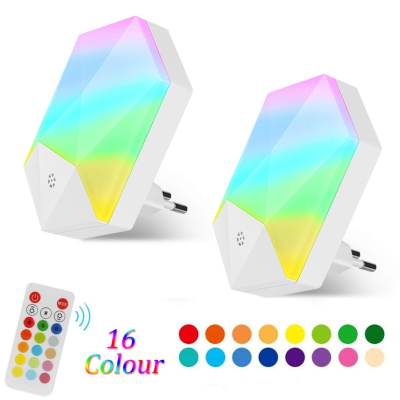New RGB Remote Control Type Small Night Lamp 16 Colors Colorful Smart Dimmable Gradient Baby Room Lamps Ambience Light