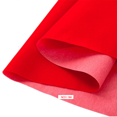 Spot Non-Woven Bottom Big Red Short Wool Flocking Cloth Paper-Cut Couplet Furniture Drawer Lining Adhesive Flocking Cloth