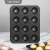 Kitchen Black 12-Piece Cup Non-Stick Chestnut Cake Bread Pudding Mold Baking Tray Household Baking Mold Oven