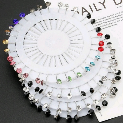 Muslim Women's Rhinestone Scarf Needle Simple Fashion Diamond Really Elegant Veil Shaping Pin Factory Direct Sales